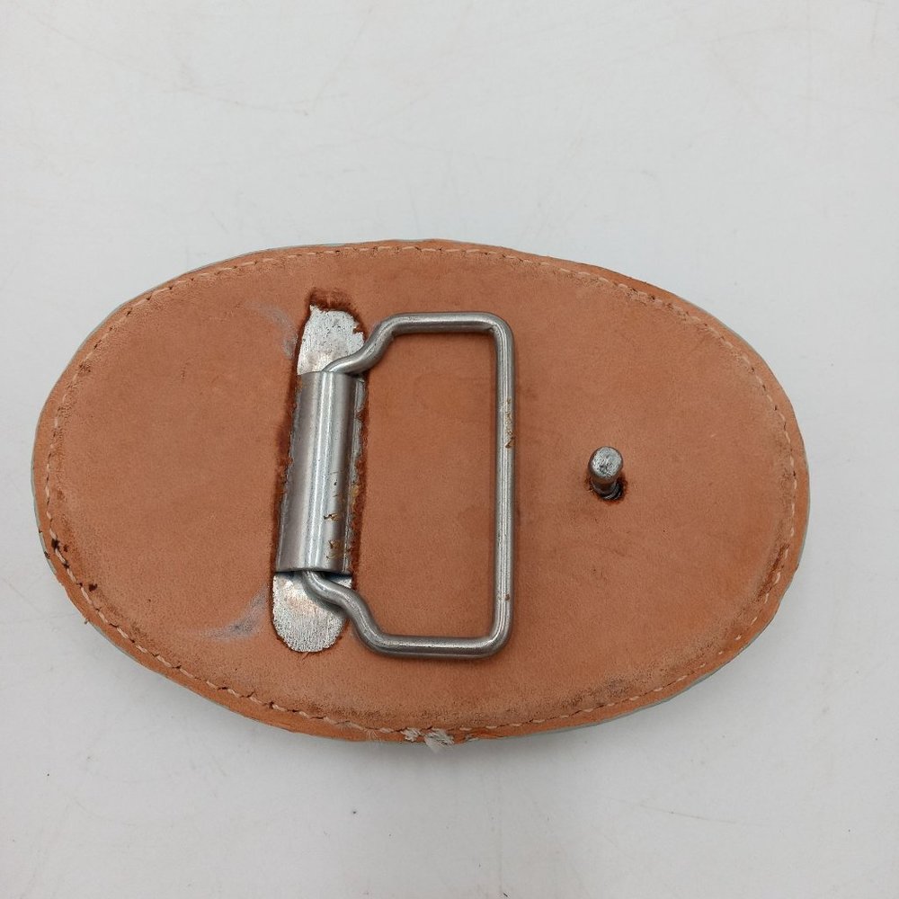 Light Blue Patchwork Exotic Eel Look Leather Belt… - image 3